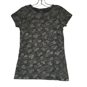 Walt Disney World Shirt Womens Medium Mickey Mouse Glitter Graphic Gray